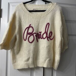 BiBi Cream puff Sweater with Pink Bride Script